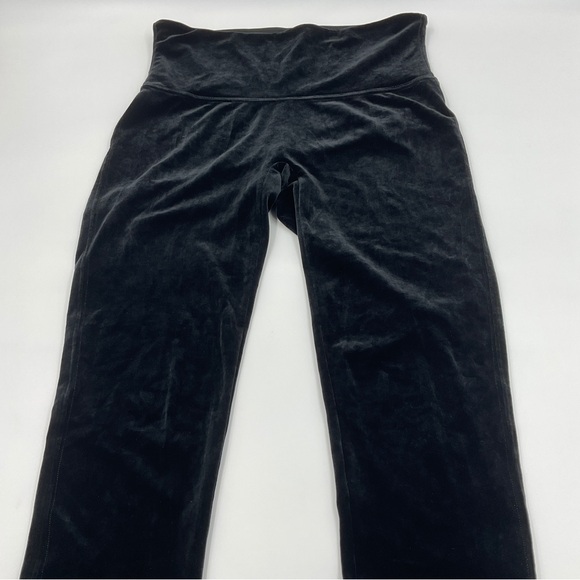 Spanx EUC Shiny Velvet High Waisted Leggings Black L Bodycon Holiday Shapewear - Picture 7 of 16